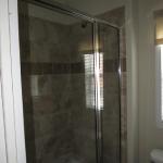 Park Series RV Park Homes model Modish 501 tile shower in bathroom